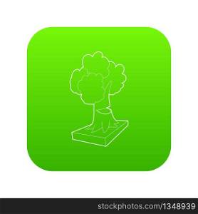Cut tree icon green vector isolated on white background. Cut tree icon green vector