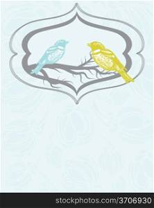 CutCute greetings card with birds on a swinge greetings card with birds on a swing