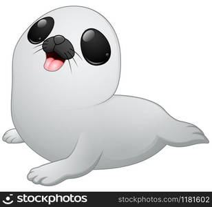 Cute a baby seal cartoon