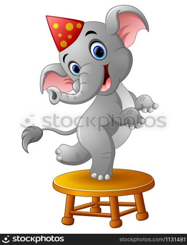 Cute a Circus Elephant Cartoon