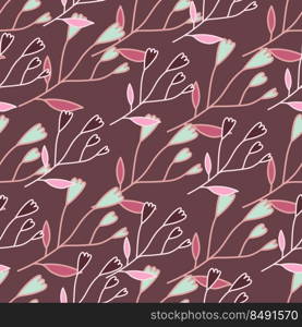 Cute abstract flower seamless pattern. Hand drawn floral wallpaper. Simple design for fabric, textile print, wrapping paper, cover. Cute abstract flower seamless pattern. Hand drawn floral wallpaper.