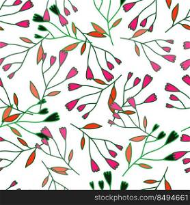 Cute abstract flower seamless pattern. Hand drawn floral wallpaper. Simple design for fabric, textile print, wrapping paper, cover. Cute abstract flower seamless pattern. Hand drawn floral wallpaper.