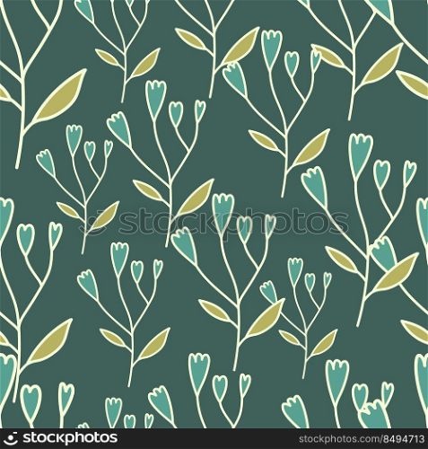 Cute abstract flower seamless pattern. Hand drawn floral wallpaper. Simple design for fabric, textile print, wrapping paper, cover. Cute abstract flower seamless pattern. Hand drawn floral wallpaper.