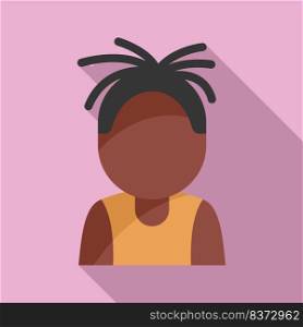 Cute african kid icon flat vector. Africa couple. Ethnic tribal. Cute african kid icon flat vector. Africa couple