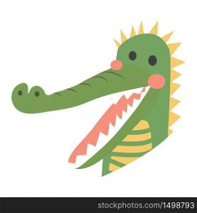 Cute alligator. Cartoon creative crocodile illustration in scandinavian style. print for t-shirts, home decor, posters, cards.. Cute alligator. Cartoon creative crocodile illustration in scandinavian style. print