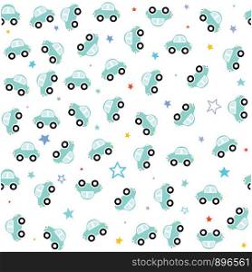 Cute animals driving cars pattern