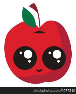 Cute apple, illustration, vector on white background.