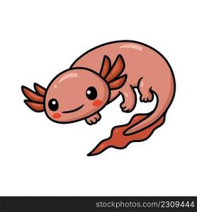 Cute axolotl cartoon vector illustration