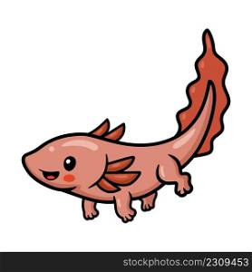 Cute axolotl cartoon vector illustration