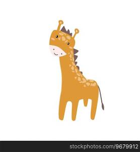 cute baby animal giraffe vector illustration. Vector illustration on white background. Usable for greeting card for happy birthday cards and other holidays, posters. . cute baby animal giraffe vector illustration
