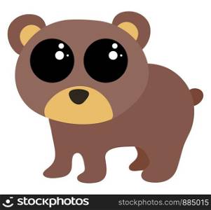Cute baby bear, illustration, vector on white background.