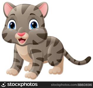 Cute baby cat cartoon posing