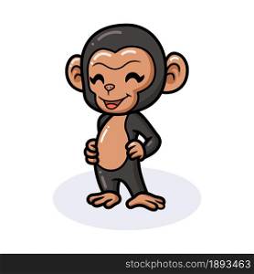 Cute baby chimpanzee cartoon standing