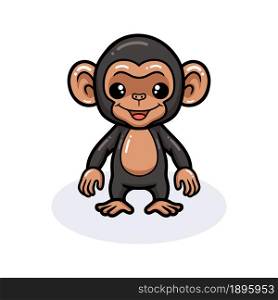 Cute baby chimpanzee cartoon standing