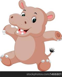 cute baby hippo Cartoon