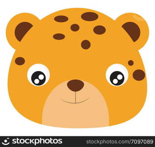 Cute baby leopard, illustration, vector on white background.
