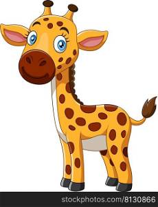 Cute baby little giraffe cartoon
