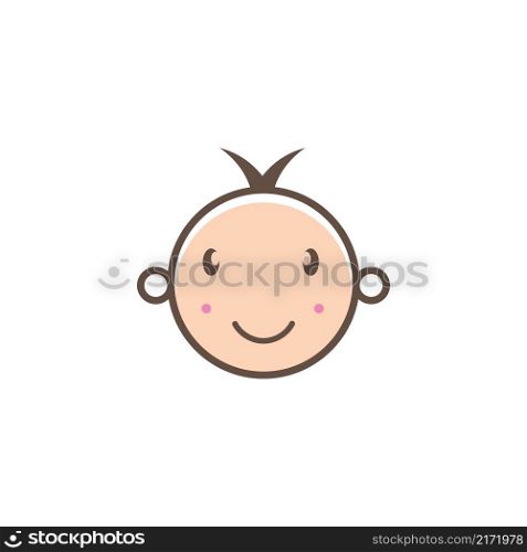 Cute baby logo Vector icon design illustration Template