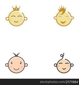 Cute baby logo Vector icon design illustration Template