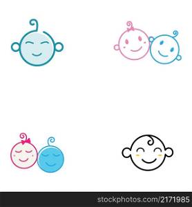 Cute baby logo Vector icon design illustration Template