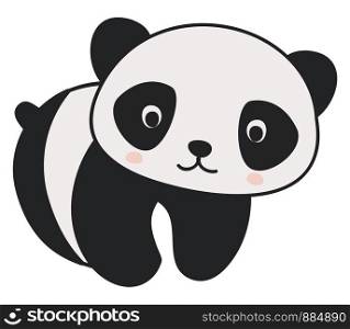 Cute baby panda, illustration, vector on white background.