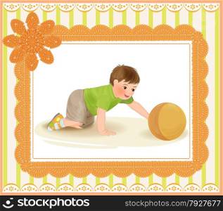 cute baby playing with ball