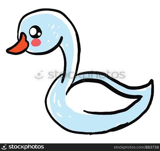 Cute baby swan, illustration, vector on white background.