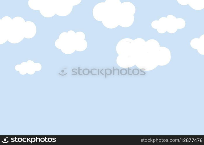Cute background vector with fluffy cloud pattern
