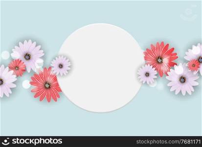 Cute Background with Frame and Flowers. Vector Illustration EPS10. Cute Background with Frame and Flowers. Vector Illustration