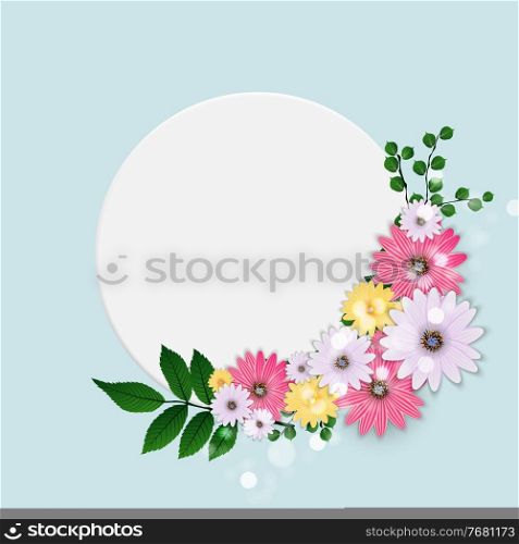 Cute Background with Frame and Flowers. Vector Illustration EPS10. Cute Background with Frame and Flowers. Vector Illustration