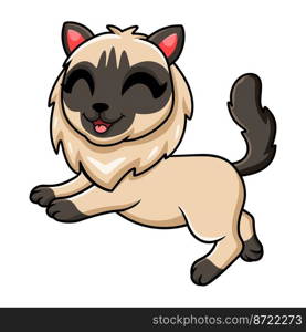Cute balinese cat cartoon posing