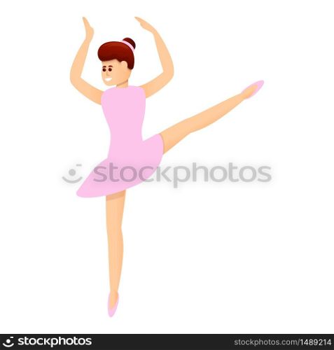 Cute ballerina icon. Cartoon of cute ballerina vector icon for web design isolated on white background. Cute ballerina icon, cartoon style