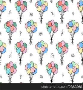 Cute balloons pattern. Vector seamless background with doodle balloons. Holiday symbols. Birthday, wedding or other event colorful doodles.. Cute balloons pattern. Vector seamless background with doodle balloons. Holiday symbols. Birthday, wedding or other event colorful doodles