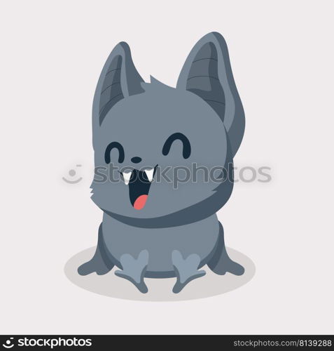 Cute bat cartoon on pastel background. . Cute bat cartoon 