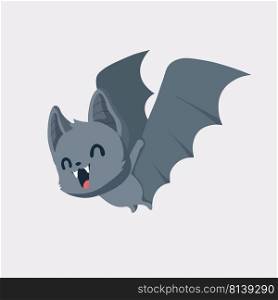 Cute bat cartoon on pastel background. . Cute bat cartoon 