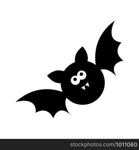 cute bat halloween silhouette isolated on white background