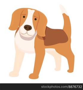 Cute beagle icon cartoon vector. Dog animal. Canine stand. Cute beagle icon cartoon vector. Dog animal