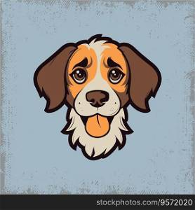 Cute Beagle Puppy with Tongue Out Illustration