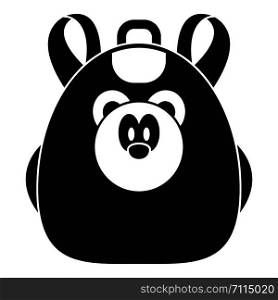 Cute bear backpack icon. Simple illustration of cute bear backpack vector icon for web design isolated on white background. Cute bear backpack icon, simple style