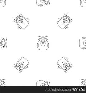 Cute bear backpack pattern seamless vector repeat geometric for any web design. Cute bear backpack pattern seamless vector