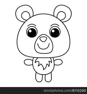 Cute bear cartoon coloring page for kids Vector Image