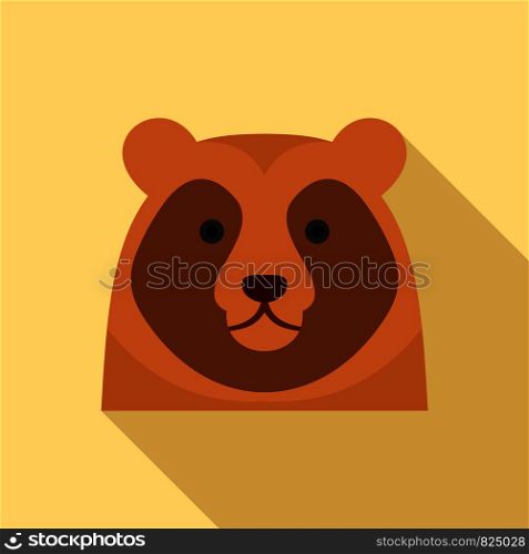 Cute bear head icon. Flat illustration of cute bear head vector icon for web design. Cute bear head icon, flat style