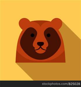 Cute bear head icon. Flat illustration of cute bear head vector icon for web design. Cute bear head icon, flat style
