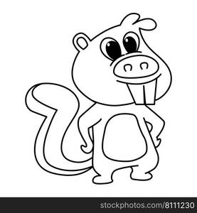 Cute beaver cartoon coloring page Royalty Free Vector Image