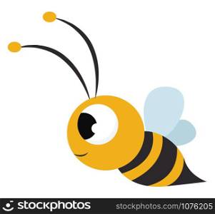 Cute bee, illustration, vector on white background.