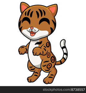 Cute bengal cat cartoon standing