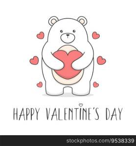 Cute Big Polar Bear Valentines Day