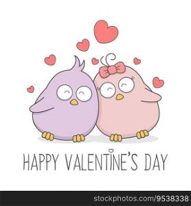 Cute Bird Couple Valentines Day