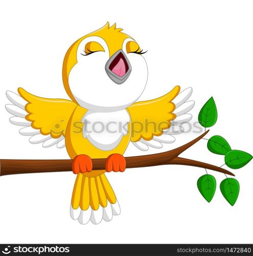 Cute bird singing
