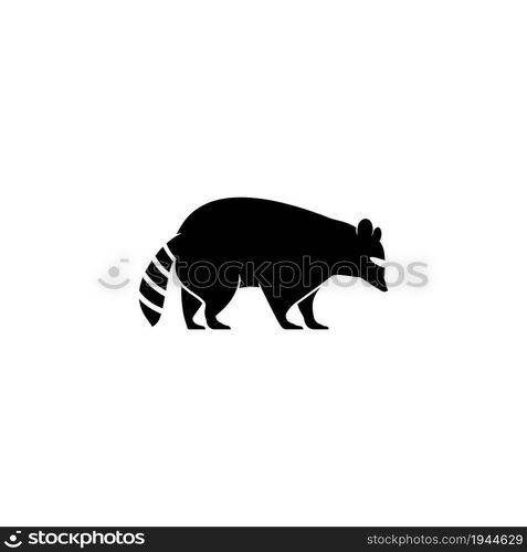 Cute Black raccoon logo vector icon illustration design